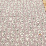 Cotton Oxford Printed Quilted Fabric -Flower (Half Needle) - nomura tailor