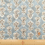 Cotton Oxford Printed Quilted Fabric -Flower (Half Needle) - nomura tailor