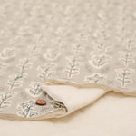 Cotton Oxford Printed Quilted Fabric -Flower (Half Needle) - nomura tailor