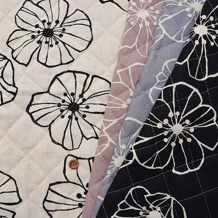 C/L canvas printed quilt fabric <half hand> nuance color flower - nomura tailor