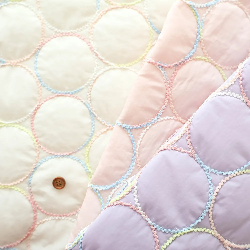 Made in China Nylon Quilted Fabric - Circle Embroidery - nomura tailor