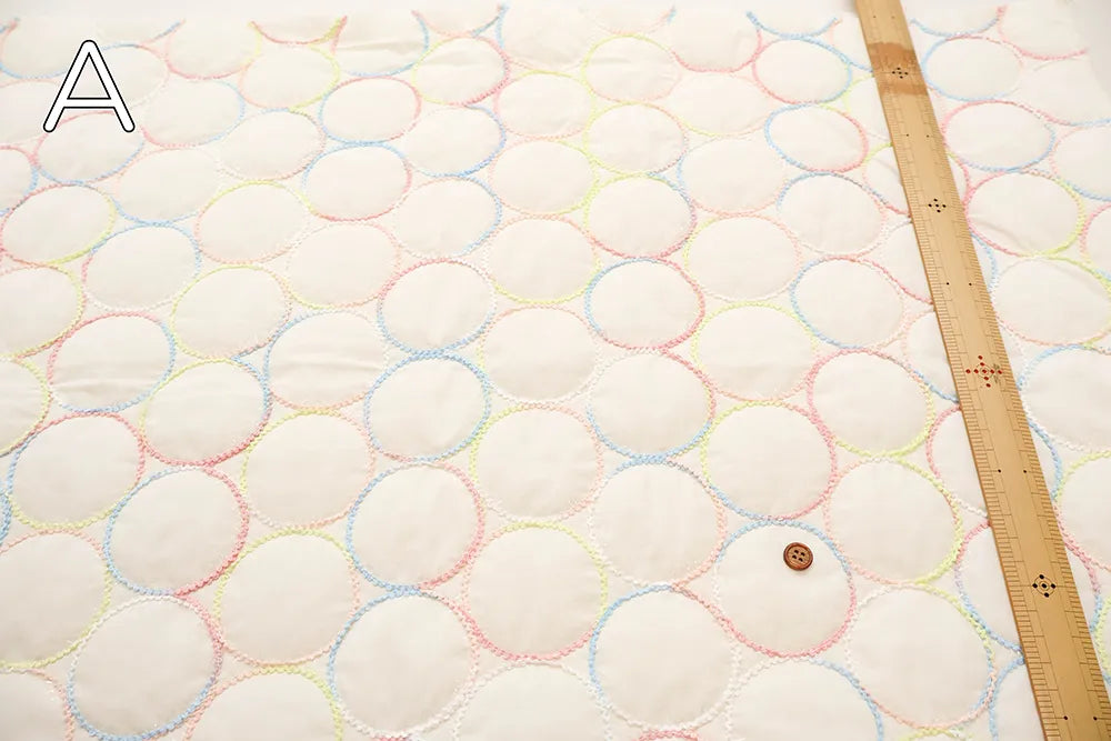 Made in China Nylon Quilted Fabric - Circle Embroidery - nomura tailor