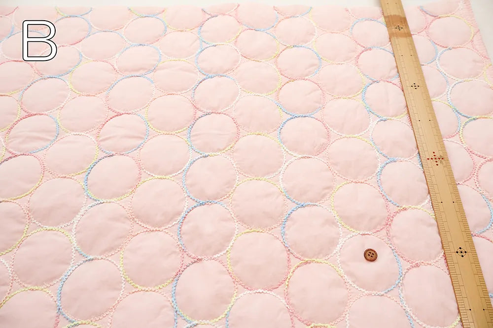 Made in China Nylon Quilted Fabric - Circle Embroidery - nomura tailor