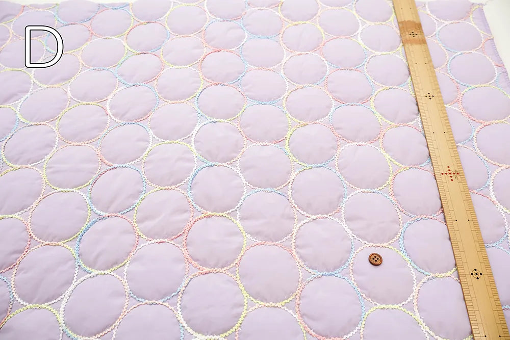 Made in China Nylon Quilted Fabric - Circle Embroidery - nomura tailor