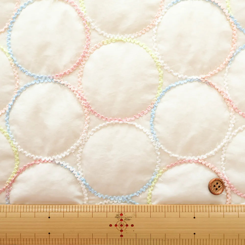 Made in China Nylon Quilted Fabric - Circle Embroidery - nomura tailor