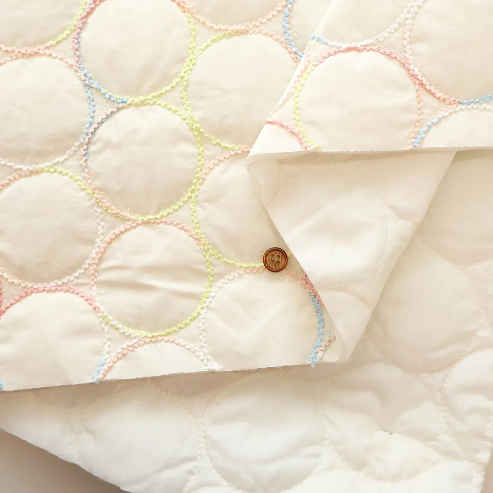 Made in China Nylon Quilted Fabric - Circle Embroidery - nomura tailor