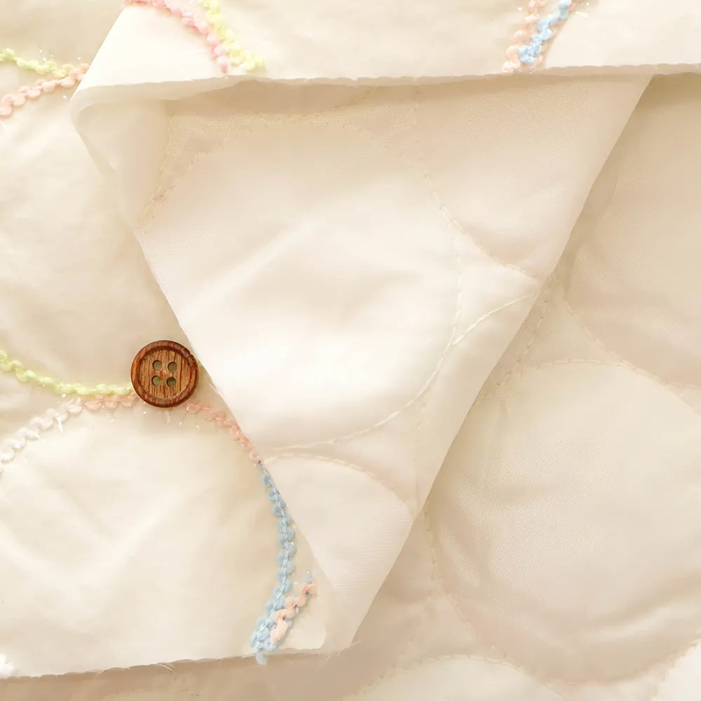 Made in China Nylon Quilted Fabric - Circle Embroidery - nomura tailor