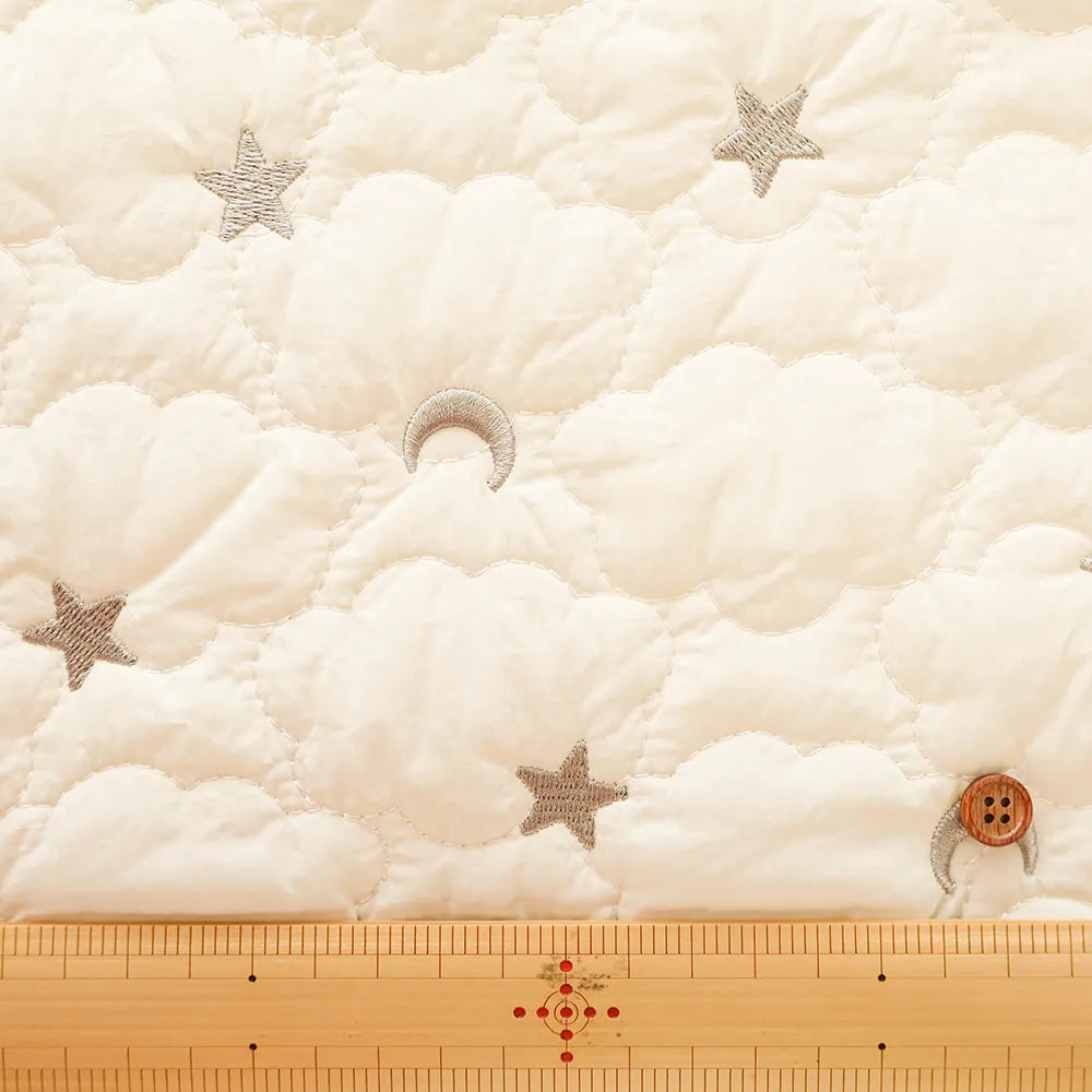Made in China Nylon Quilted Fabric - Moon and Star Embroidery - nomura tailor