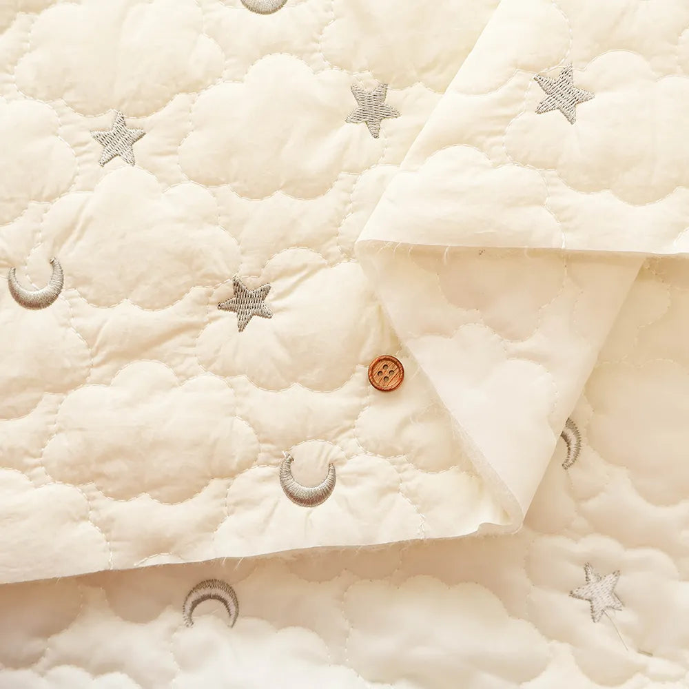 Made in China Nylon Quilted Fabric - Moon and Star Embroidery - nomura tailor