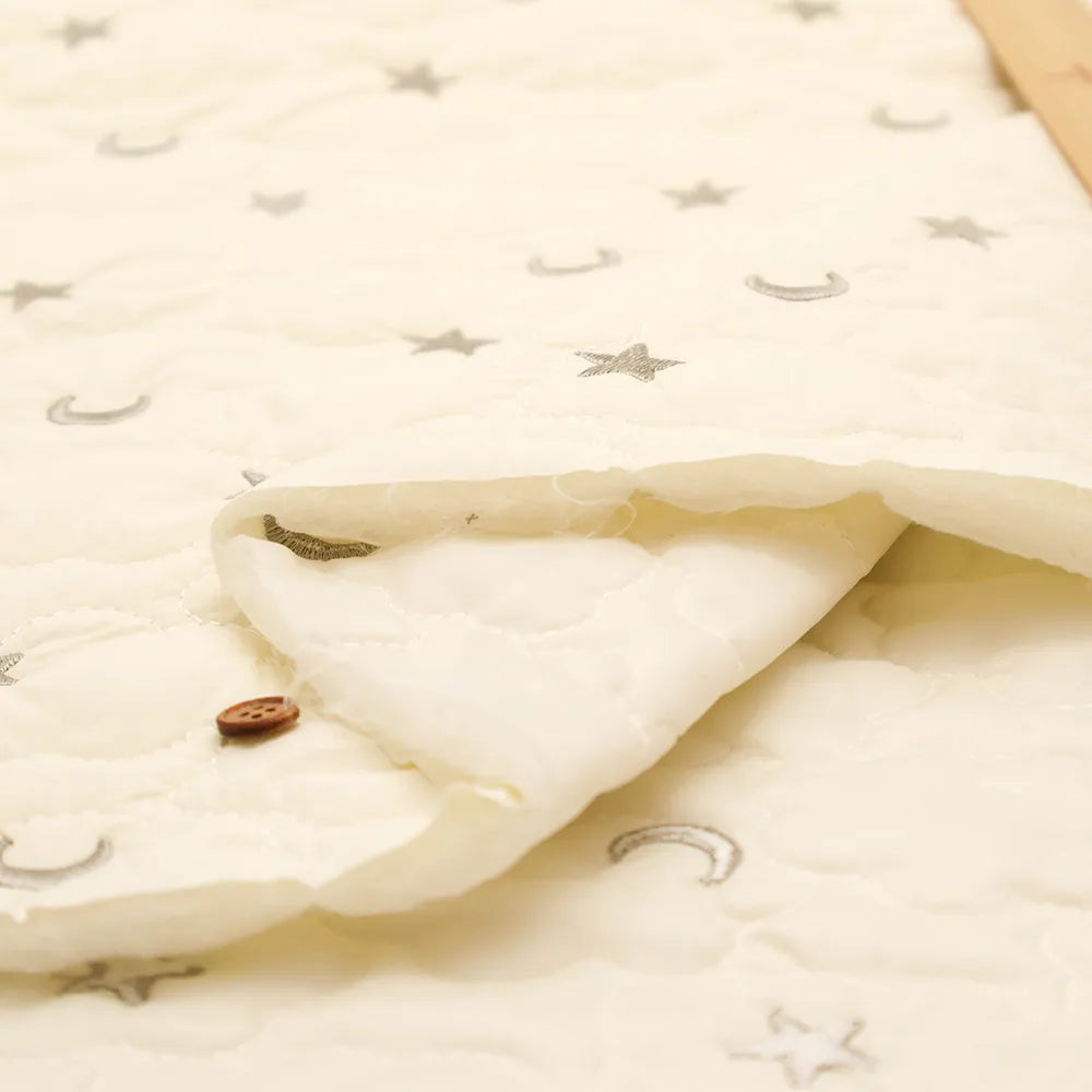 Made in China Nylon Quilted Fabric - Moon and Star Embroidery - nomura tailor