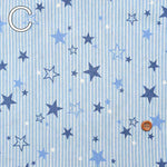 Cotton Sheeting Print Fabric Retro Denim Star - nomura tailor