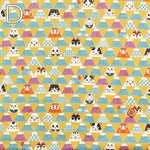 Cotton Scare Printed Fabric NyanKodowa Fuji Neko - nomura tailor