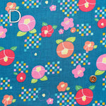 Cotton Scare Print Fabric Modern Hula Japanese Camellia - nomura tailor