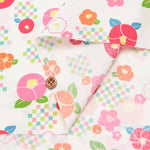 Cotton Scare Print Fabric Modern Hula Japanese Camellia - nomura tailor