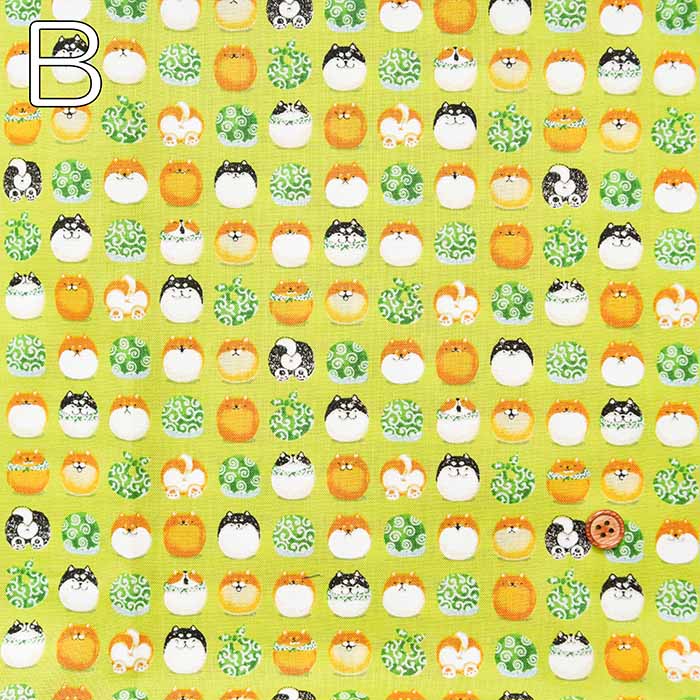 Cotton Scare Print Fabric Menkoi Wa Shiba-inu Manjuu - nomura tailor