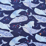 Cotton Ripple Printed Fabric Festival Cotton Ripple Printed Fabric Whale - nomura tailor