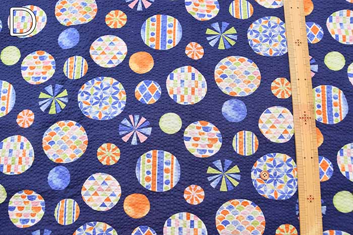 Cotton Ripple Printed Fabric Festival Cotton Ripple Printed Fabric Shabondama - nomura tailor