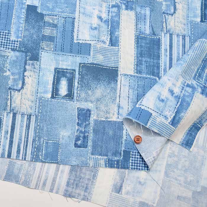 Cotton ox-printed fabric dye & BORO - nomura tailor