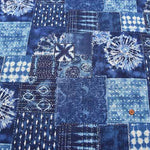 Cotton cinching print fabric Tie-dye and stitch patchwork - nomura tailor