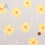 Cotton Ox Printed Fabric Flower Check - nomura tailor