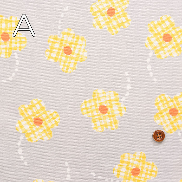 Cotton Ox Printed Fabric Flower Check - nomura tailor