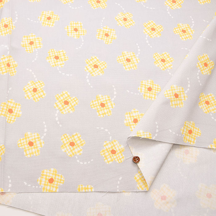 Cotton Ox Printed Fabric Flower Check - nomura tailor