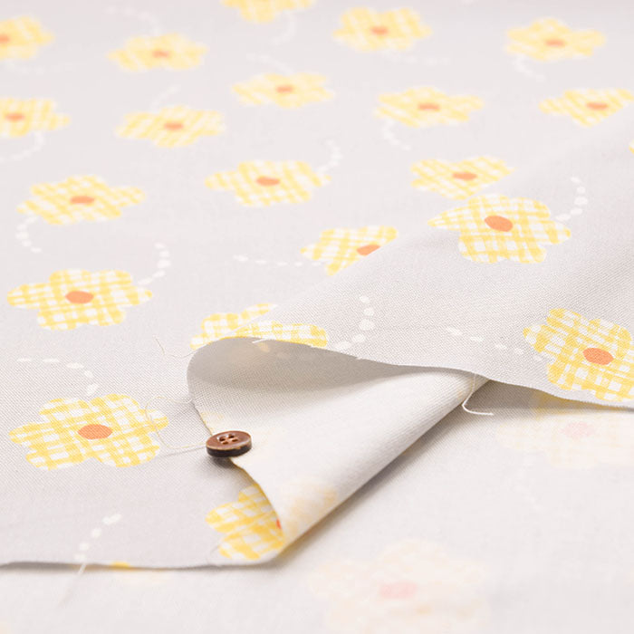 Cotton Ox Printed Fabric Flower Check - nomura tailor