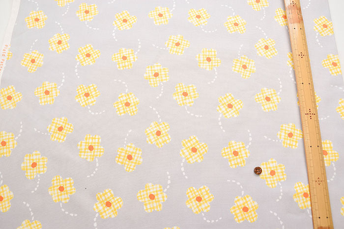 Cotton Ox Printed Fabric Flower Check - nomura tailor