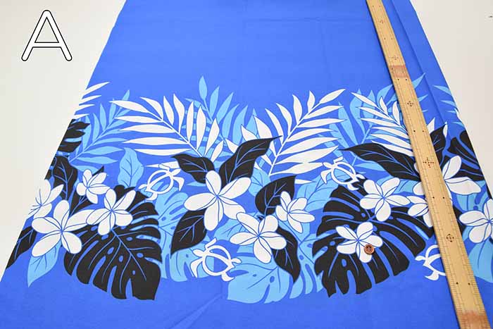 T/C print fabric Hawaiian plumeria and turtle - nomura tailor