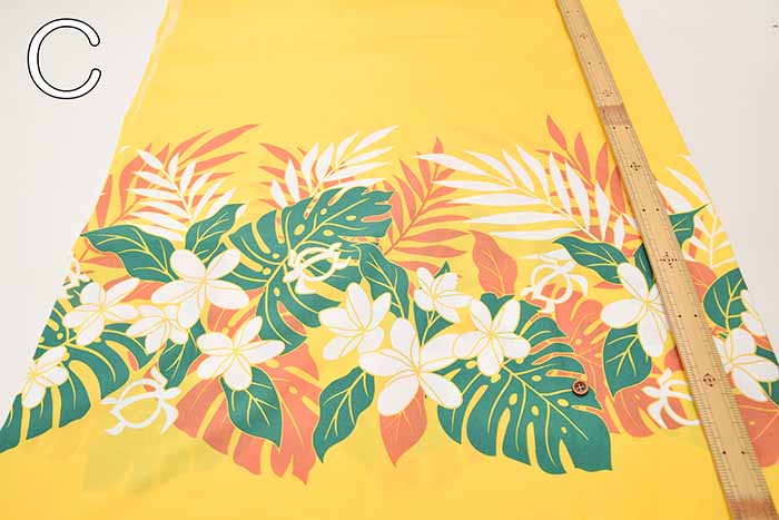 T/C print fabric Hawaiian plumeria and turtle - nomura tailor