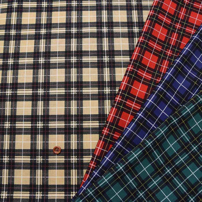 Cotton 20 Sheeting Printed Fabric Tartan Check - nomura tailor