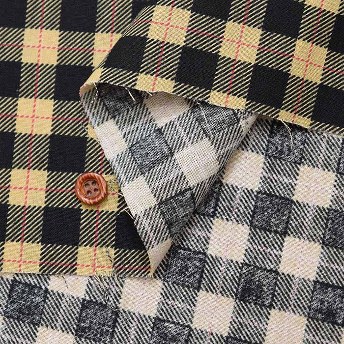 Cotton 20 Sheeting Printed Fabric Gingham Check - nomura tailor