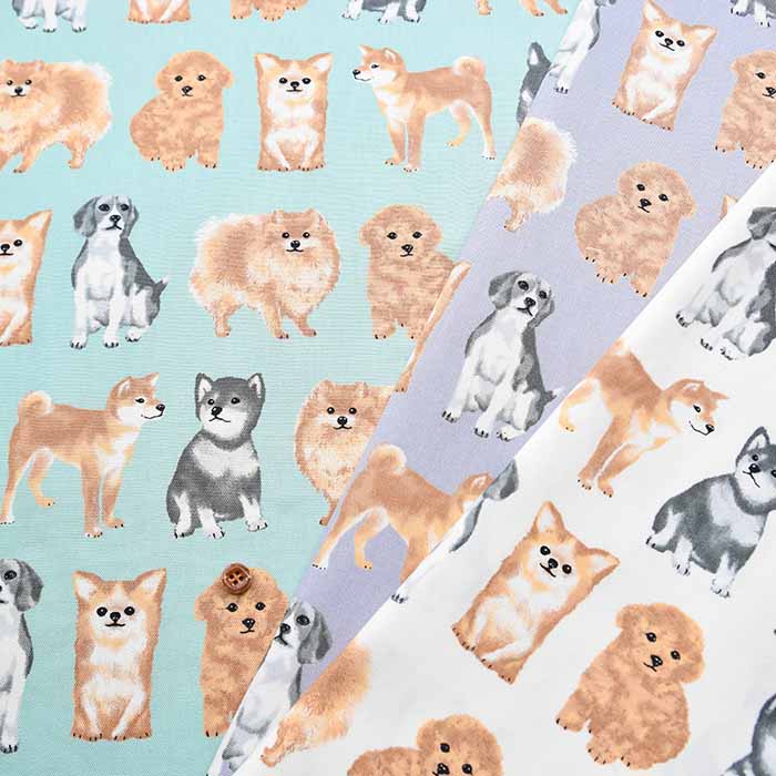 Cotton Ox Printed Fabric - Dog - nomura tailor