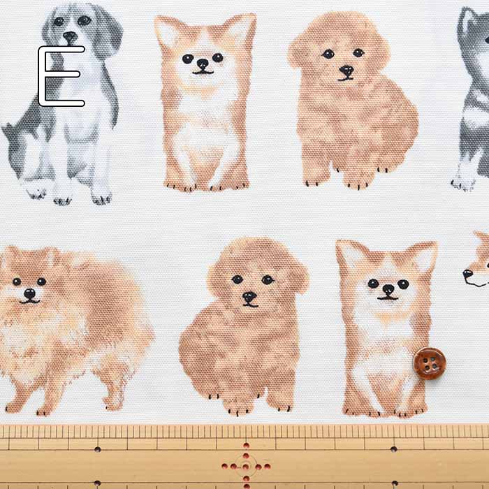 Cotton Ox Printed Fabric - Dog - nomura tailor