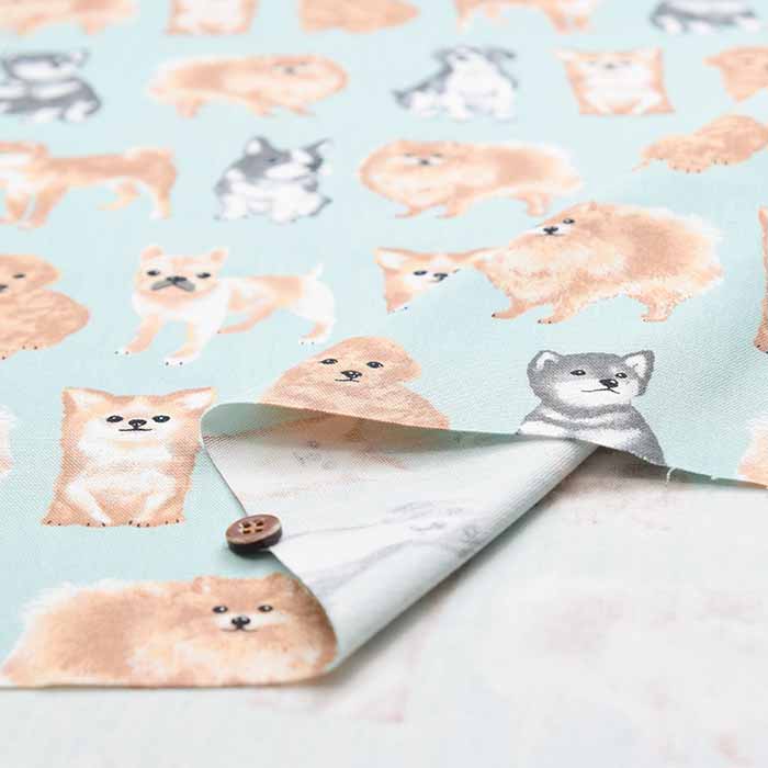 Cotton Ox Printed Fabric - Dog - nomura tailor