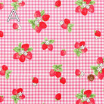 Cotton Ox Printed Fabric Strawberry Gingham - nomura tailor