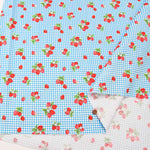 Cotton Ox Printed Fabric Strawberry Gingham - nomura tailor