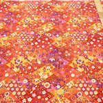 Cotton Sharting Printed Fabric - Japanese-style - Diamonds and Flowers - nomura tailor
