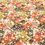 Cotton Sharting Printed Fabric - Japanese-style - Diamonds and Flowers - nomura tailor