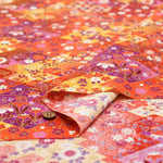 Cotton Sharting Printed Fabric - Japanese-style - Diamonds and Flowers - nomura tailor