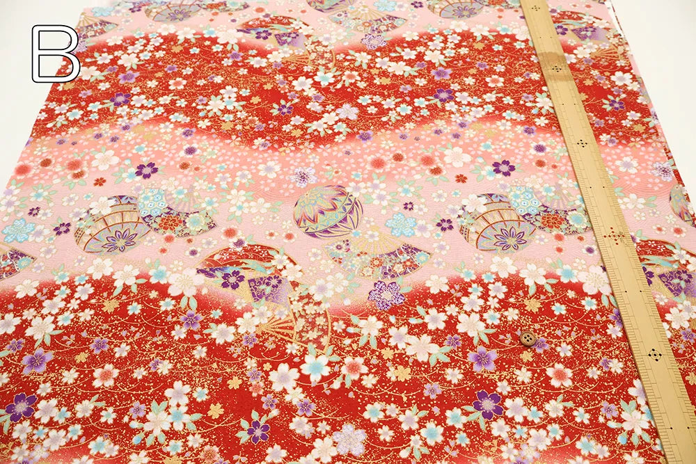Cotton Embossed Printed Fabric - Kyosaika Series - Temari Balls - nomura tailor