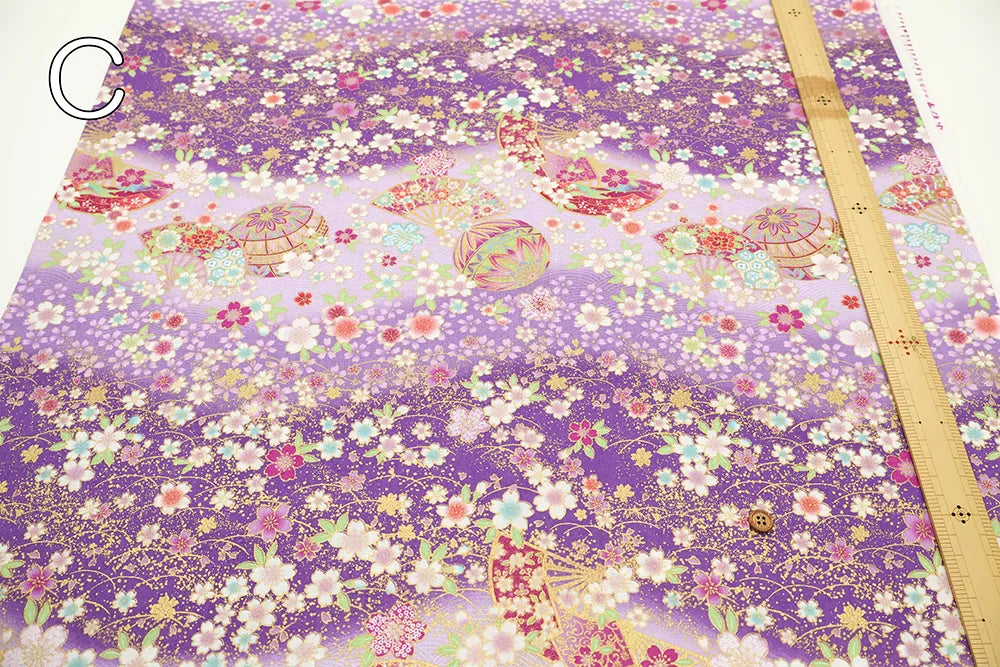 Cotton Embossed Printed Fabric - Kyosaika Series - Temari Balls - nomura tailor
