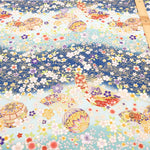 Cotton Embossed Printed Fabric - Kyosaika Series - Temari Balls - nomura tailor