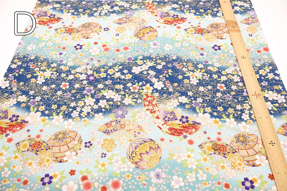 Cotton Embossed Printed Fabric - Kyosaika Series - Temari Balls - nomura tailor