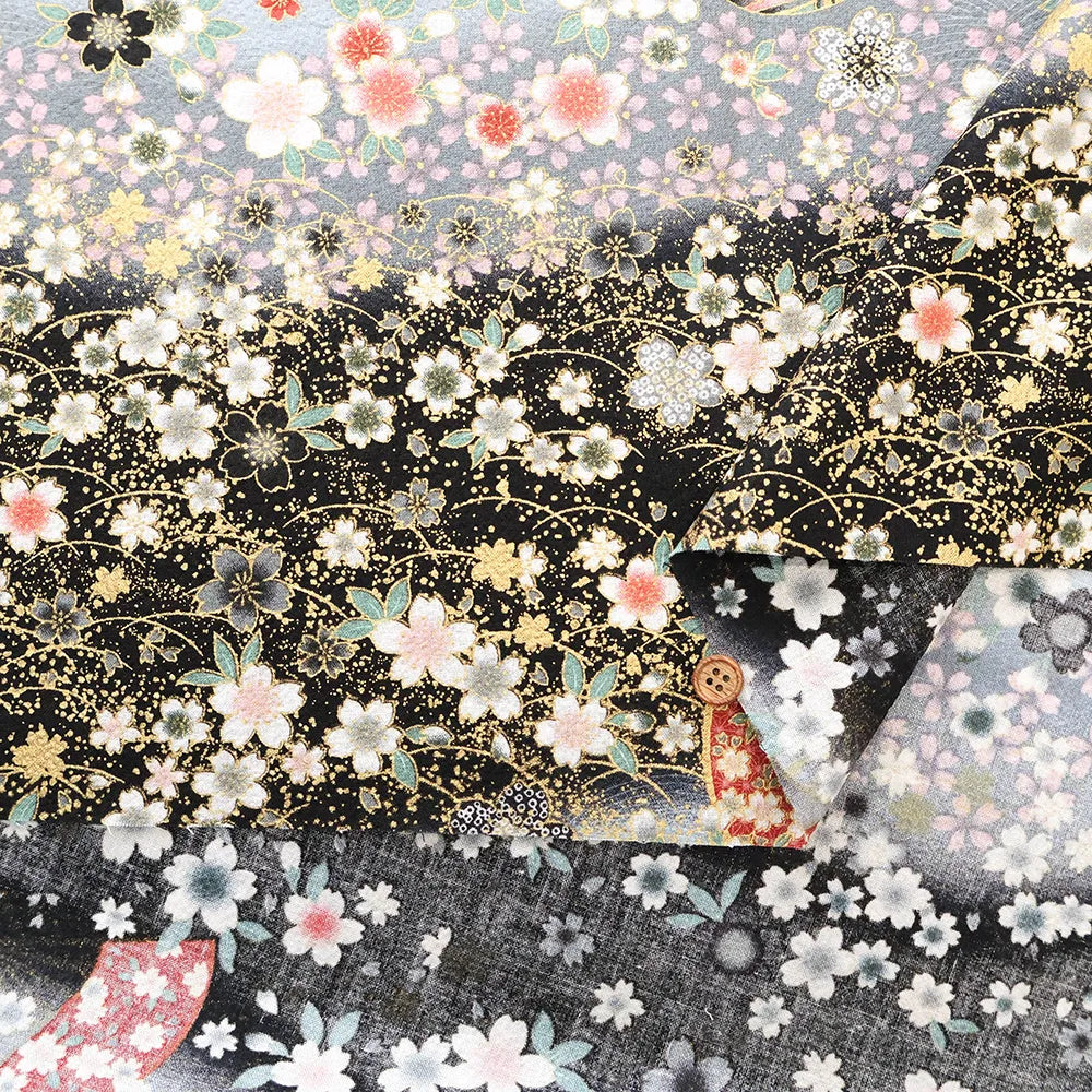 Cotton Embossed Printed Fabric - Kyosaika Series - Temari Balls - nomura tailor