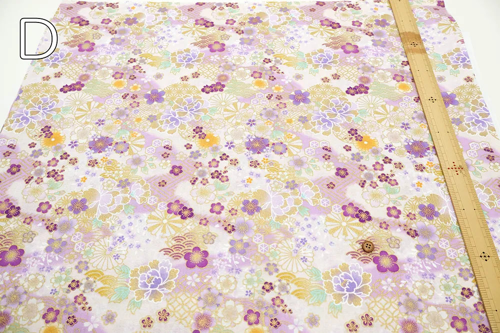 Cotton Embossed Printed Fabric - Kyosaika Series - Cherry Blossom - nomura tailor