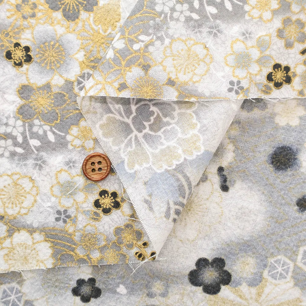 Cotton Embossed Printed Fabric - Kyosaika Series - Cherry Blossom - nomura tailor