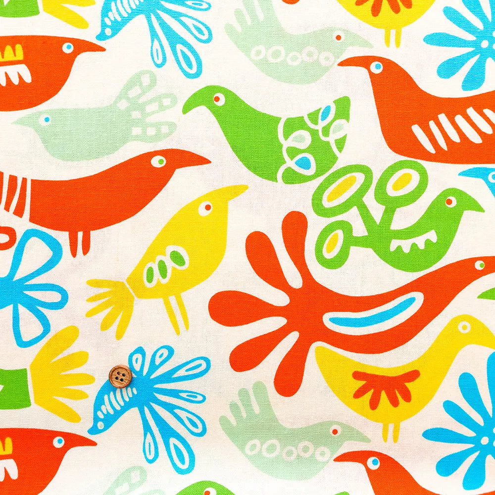 Made in Korea C/L Double-width Printed Fabric - Birds - nomura tailor