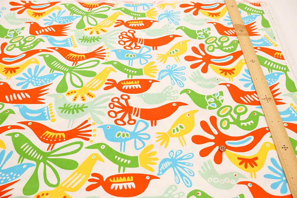 Made in Korea C/L Double-width Printed Fabric - Birds - nomura tailor