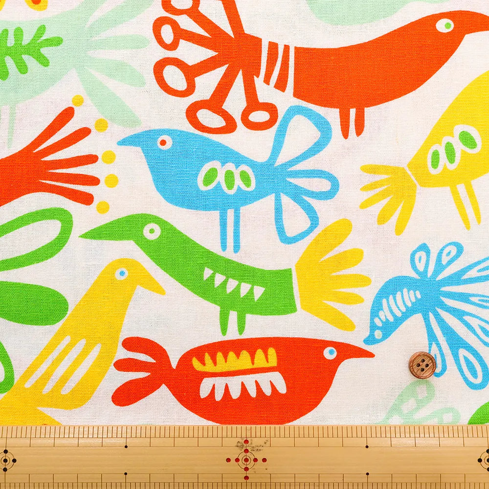 Made in Korea C/L Double-width Printed Fabric - Birds - nomura tailor